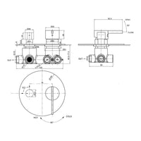 Parisi Dial Mixer & 2-Way Diverter - Chrome