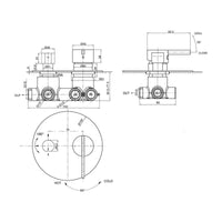 Parisi Dial Mixer & 3-Way Diverter - Chrome
