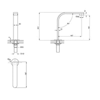 Parisi Ellisse Fixed Hob Spout 170mm