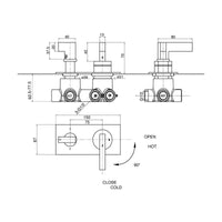Parisi Laser Mixer with 3-Way Diverter - Chrome