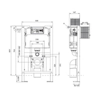 Parisi Undercounter Concealed Cistern with Metal Frame PA140