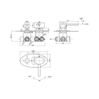Parisi Ovo Lever Mixer 3-Way Diverter - Chrome