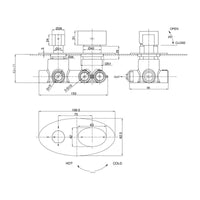 Parisi Ovo Mixer 3-Way Diverter - Chrome