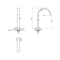 Parisi Quadro Curved Fixed Hob Spout 160mm