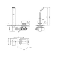 Parisi Quadro Mixer Curved Spout - Chrome
