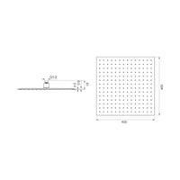 Parisi Quadro Turbo 400 Shower Head - Stainless Steel