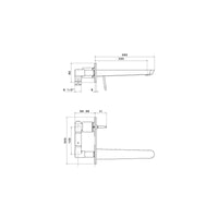 Parisi O'Rama Wall Mixer Chrome with Matt Black Handle