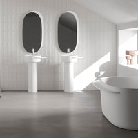 Ex.t PLATEAU - Bathtub with swivel siphon Left Shelf