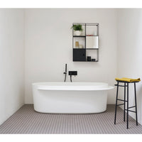 Ex.t PLATEAU - Bathtub with swivel siphon Left Shelf