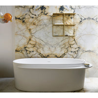 Ex.t PLATEAU - Bathtub with swivel siphon Left Shelf