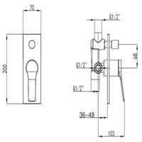 Studio Bagno Pop Shower Mixer with Diverter - Chrome