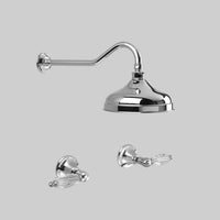 Astra Walker Olde English Shower Set With 200mm Rose With Swarovski Crystal Lever Handles