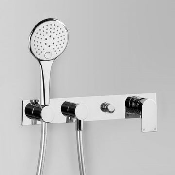 ASTRA WALKER Metropolis Wall Mixer Set with Multi-Function Hand Shower & Diverter on Backplate | The Source - Bath • Kitchen • Homewares