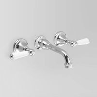 Astra Walker Olde English Wall Set With 210mm Spout, White Porcelain Lever Handles