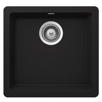 Abey SCHOCK Quadro Topmount-Undermount Single Bowl Sink - Onyx