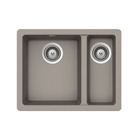 Abey SCHOCK Quadro Topmount-Undermount 1 & 1-2 Bowl Sink - Concrete