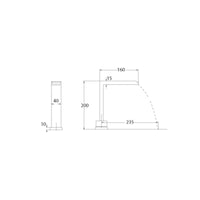 Parisi Quadro Waterfall Basin Spout 145mm