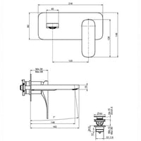 Fima Quad Wall Mounted Basin Mixer 162mm - Chrome