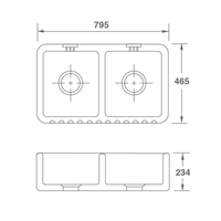 Shaws Ribchester 800 Fireclay Butler Sink