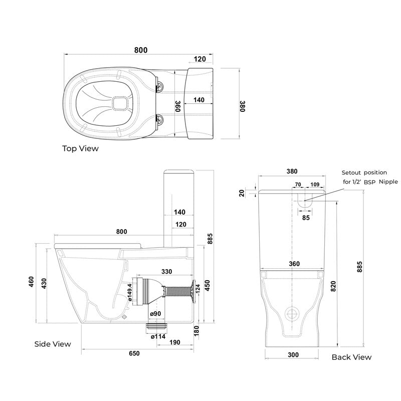 Gentec Sterisan Close Coupled Toilet Suite The Source