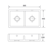 Shaws Shaker Double 900 Fireclay Butler Sink
