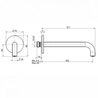 FIMA Spillo Up Bath Spout 211mm - Chrome