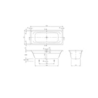 Targa 1700mm Built In Bath With White Overflow - Gloss White