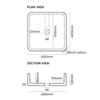 Nood Co Vesl Square Basin Wall Hung Teal