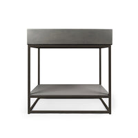 Nood Co Trough Basin Vanity Set Mid Tone Grey