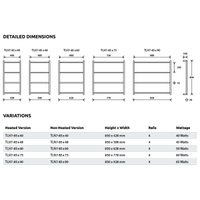 Avenir Econ Heated Towel Rail 850x900mm