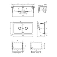 Abey SCHOCK Typos Topmount-Undermount Double Bowl Sink - Croma
