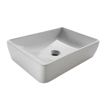 Argent Grace 470 Rectangular Counter Top Basin - Gloss White - No Tap Hole