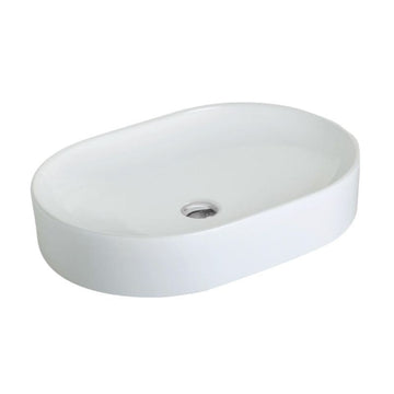 Argent Grace 600 Oval Counter Top Basin No Tap Hole - Gloss White