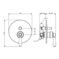 Armando Vicario Provincial Wall Mounted Diverter Mixer - Chrome