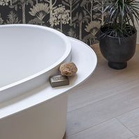 Ex.t PLATEAU - Bathtub with swivel siphon Left Shelf