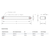 Avenir Verso Heated Towel Rail - 77cm