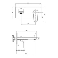 FIMA Wall Mounted Basin Mixer 167mm - Chrome