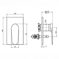 FIMA Next Shower Mixer with Divertor 165x100mm - Chrome