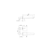 Parisi O'Rama Wall Mixer with Spout Chrome with Matt Black Handle