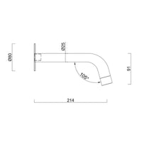 Gareth Ashton 316 Stainless Steel Curved Wall Spout