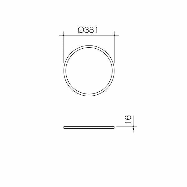 Liano II 400mm Round Basin Dress Ring - PVD Brushed