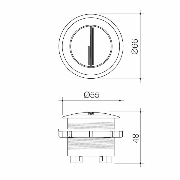Urbane II Wall Faced Close Coupled Flush Button