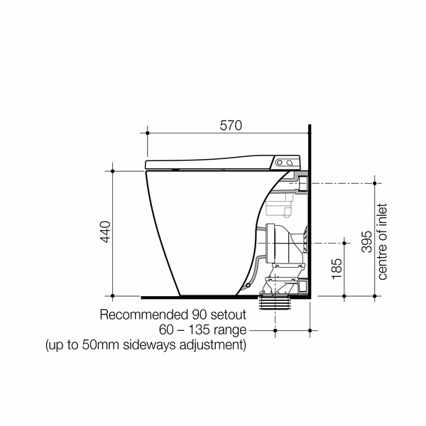 Urbane II Bidet Cleanflush® Wall Faced Back Inlet Pan (with GermGard®)