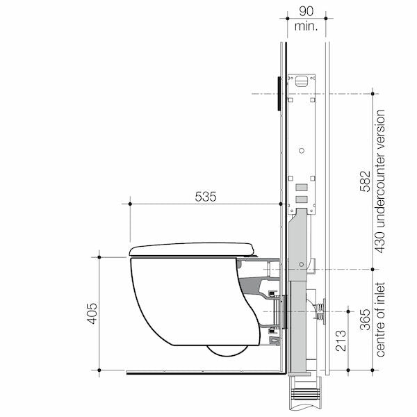Contura II Cleanflush® Wall Hung Invisi Series II® Suite GermGard® Under Counter
