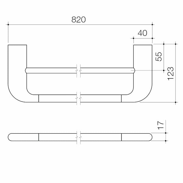 Contura II 825mm Double Towel Rail