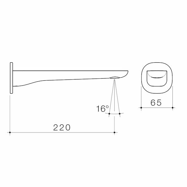 Contura II Basin/Bath Outlet 220mm