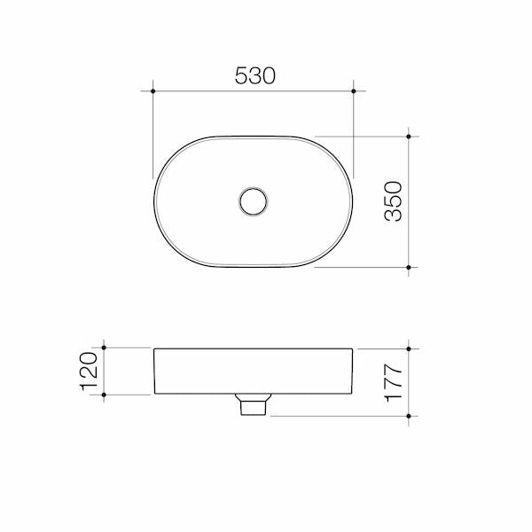 Liano II 530mm Pill Above Counter Basin