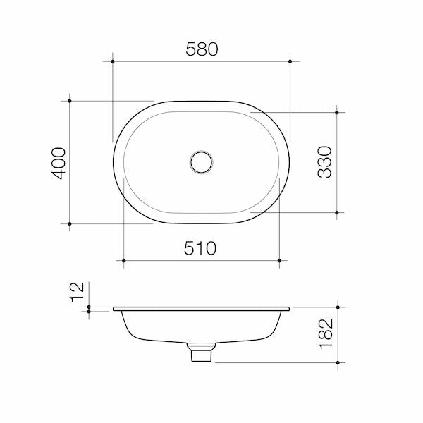 Liano II 580mm Pill Under/Over Counter Basin