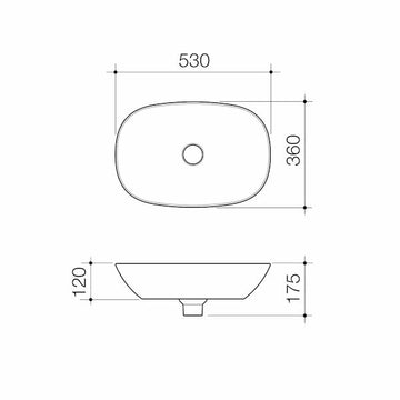 Contura II 530mm Above Counter Basin
