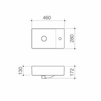 Urbane II Hand Wall Basin (1 Tap Hole)